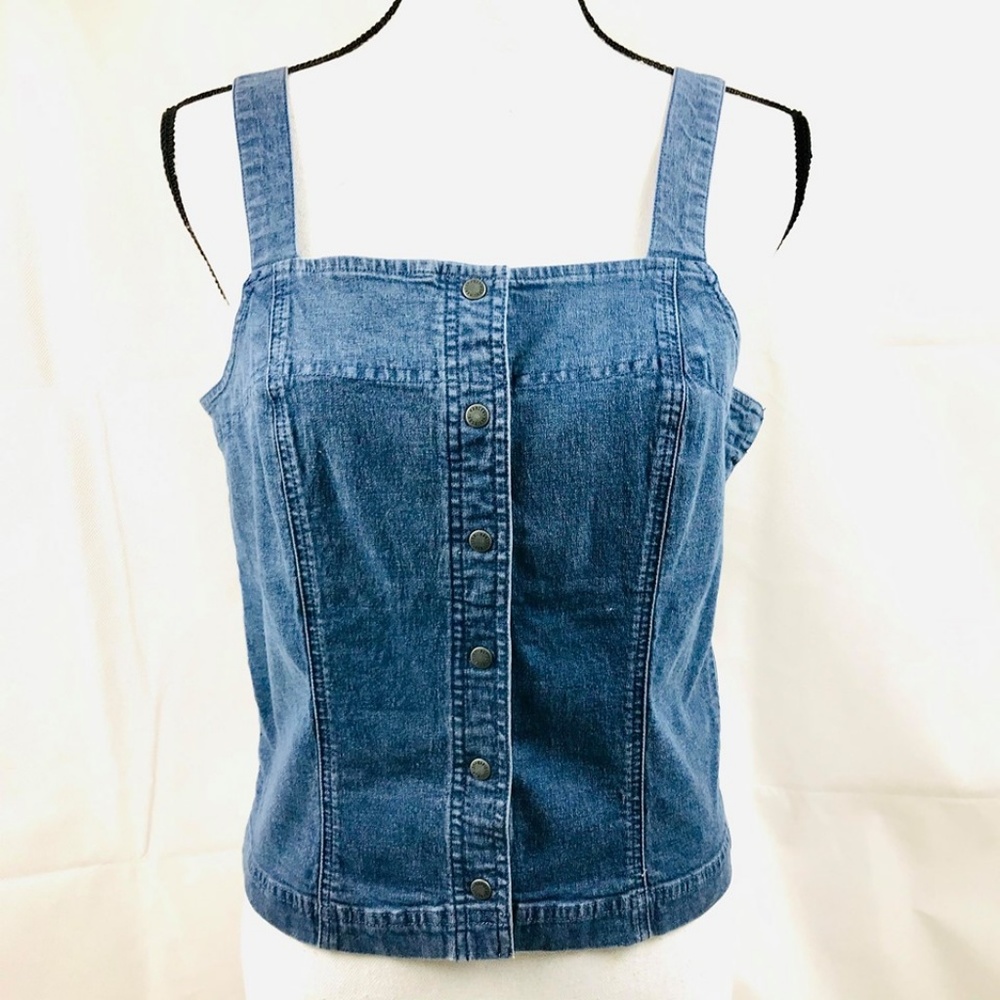 Harley Davidson Med Denim Jean Top Embroidered